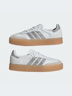 adidas Samba Bold Platform White Silver Gum Women's Sneakers